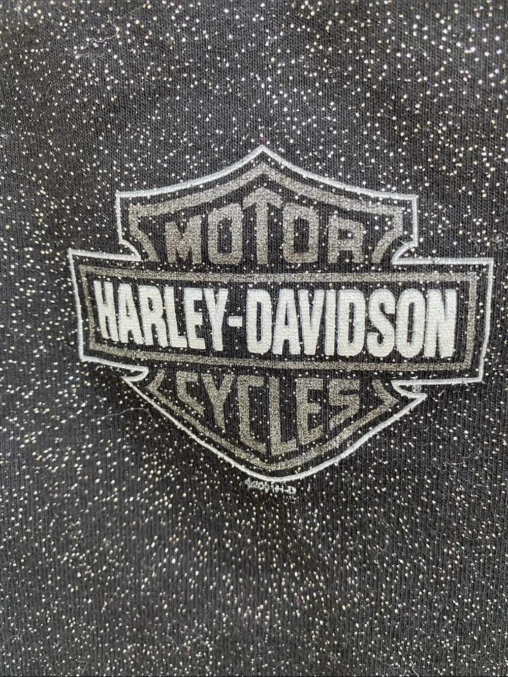 Harley-Davidson Black Sparkle Women's Tank Top with White Logo - Myrtle Beach SC